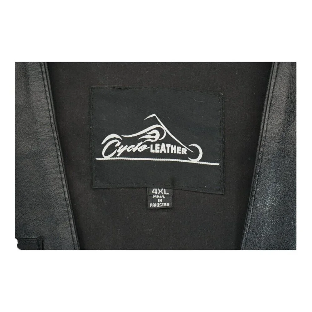Vintage Cycle Leather Motorcycle Vest w Patches Vietnam‎ Veteran Biker Sz 4XL